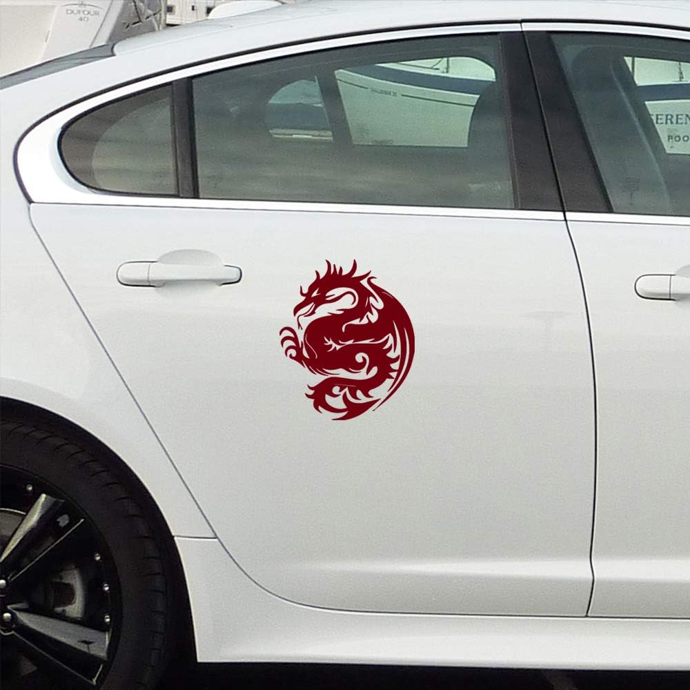 Transparent Decal Stickers of Dragon Silhouette (Burgundy) Premium Waterproof Vinyl Decal Stickers for Laptop Phone Accessory Helmet Car Window Mug Tuber Cup Door Wall Decoration ANDauto085220RE image 2
