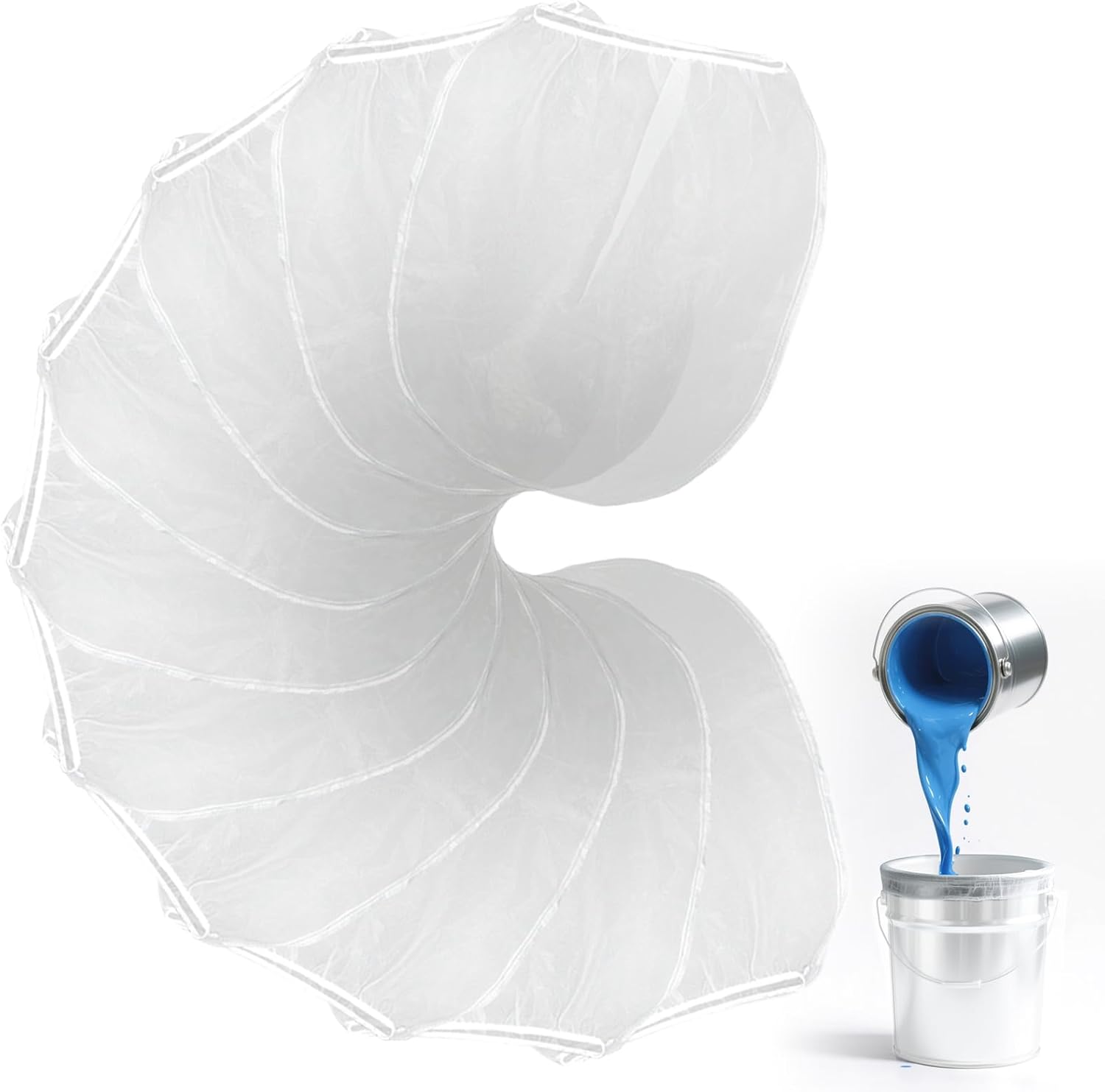 10 PCS Paint Filter Bags, 5 Gallon White Fine Mesh Strainer Bags, Elastic Top Opening Mesh Bag for Paint, Gardening & Hydroponics
