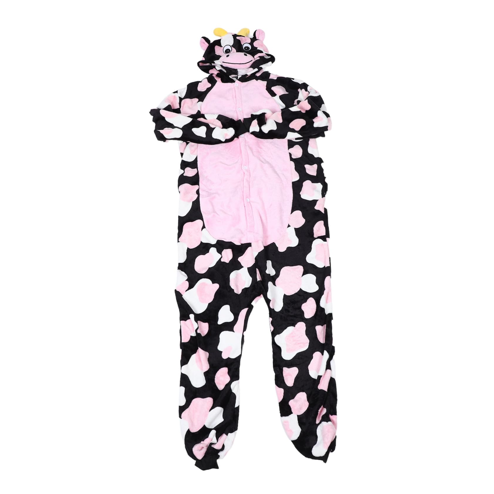 Pigiama Intero da Adulto in Peluche Ultrasoffice Motivo Mucca, Comodo e Giocoso, Costume di Halloween Adatto per Feste e Compleanni, Taglia XL