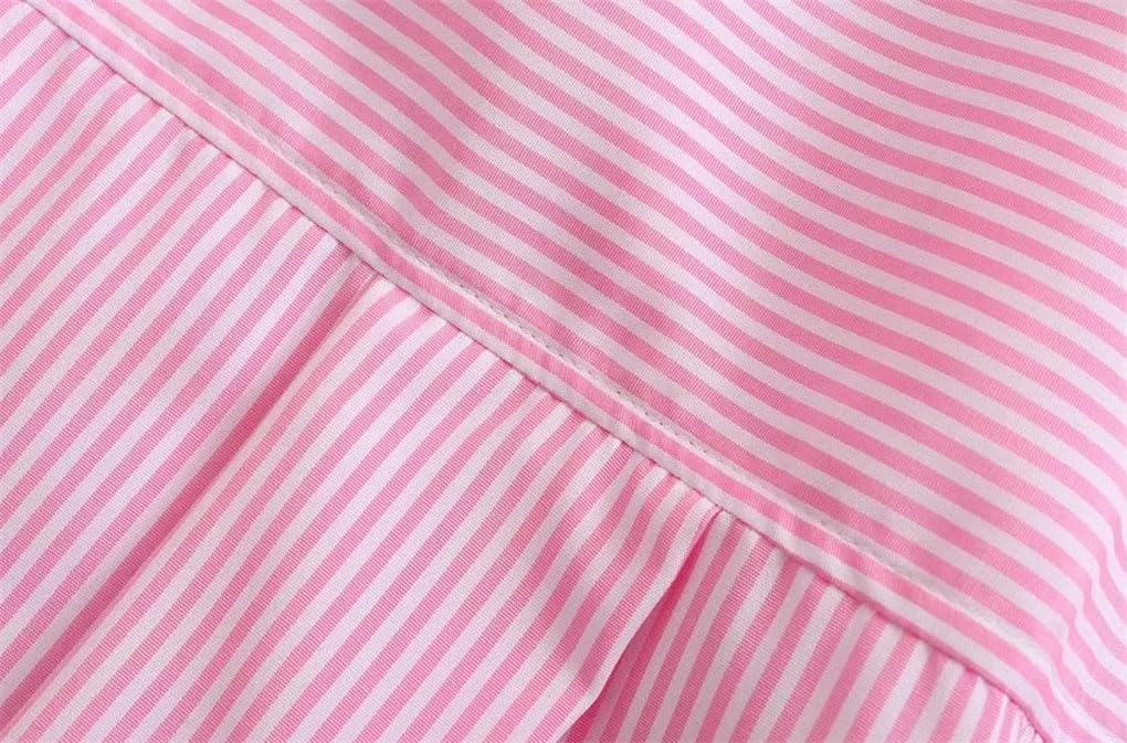 Women's Button Striped Pocket Loose Shirt pnnrk M