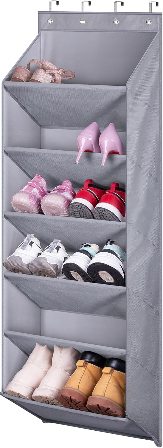 新発売12組の靴オーガナイザー ドア掛けハンガー クローゼットや寮に 狭いドア靴収納 (A) むくみ靴