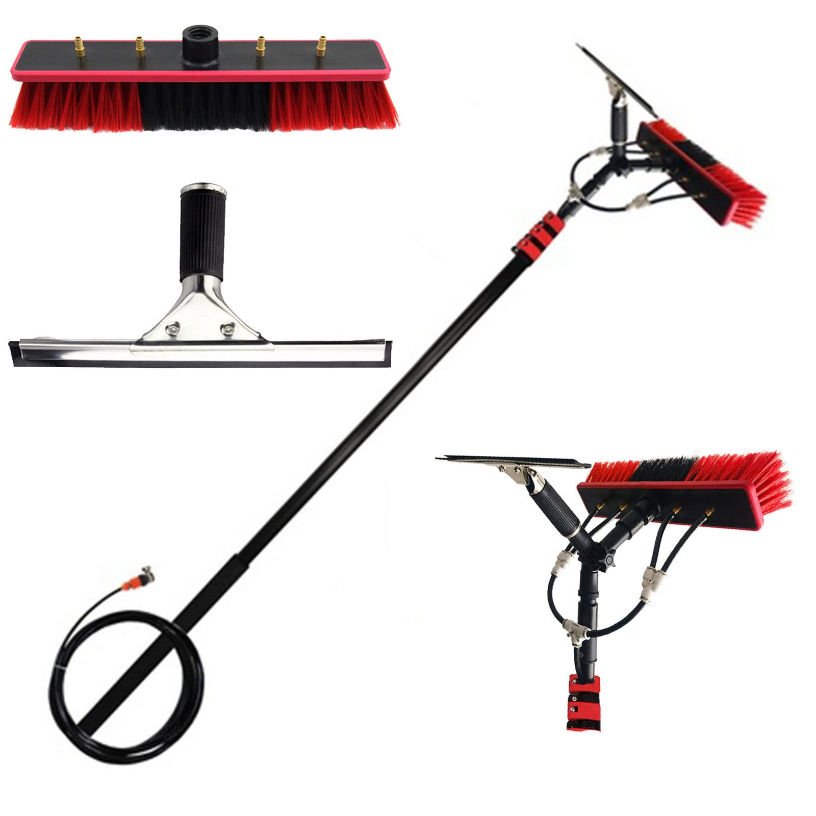 GTHTUHFD Water Fed Pole Kit Extension Pole, Outdoor Window Washer Wand Brush Solar Panel Cleaning Tool Washing Cleaning Poles Fed Brush/24Ft/7.2M,20ft/6m