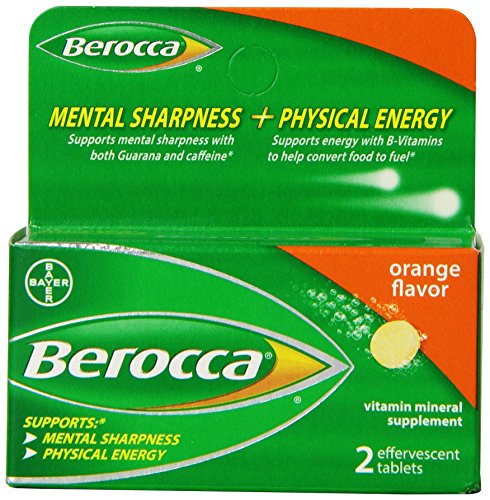 Berocca Effervescent Tablets, Orange, 2 Count (Pack of 6)