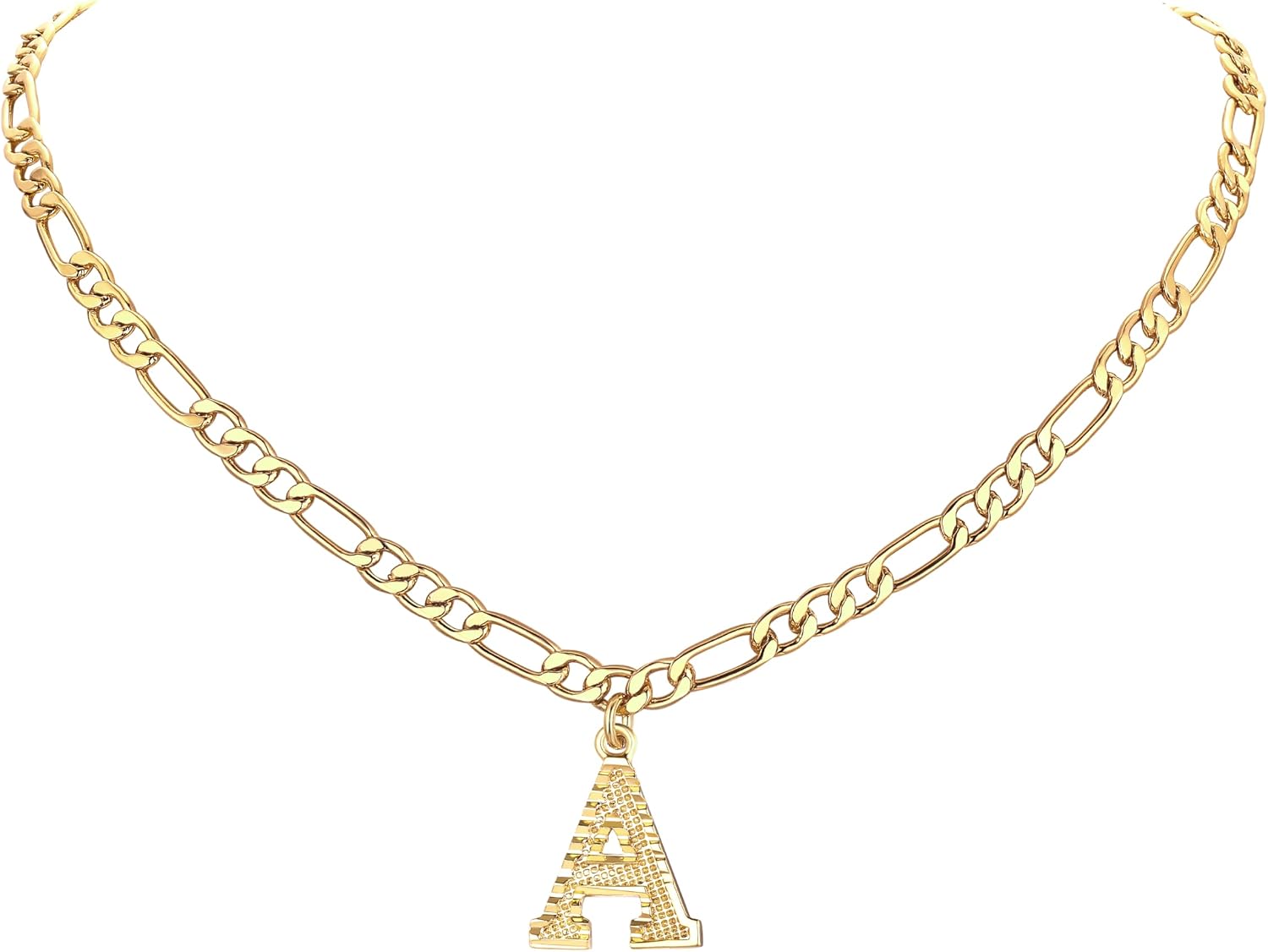14K Gold Plated Initial Necklaces for Women Men A-Z Letter Necklaces