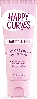Lotion to Powder Anti Chafing Odor Control Cream for Women: Aluminum-Free Cream for Private Parts, Under Breast, & Body 2.25 Fl Oz (1 Pack, Fragrance-Free)