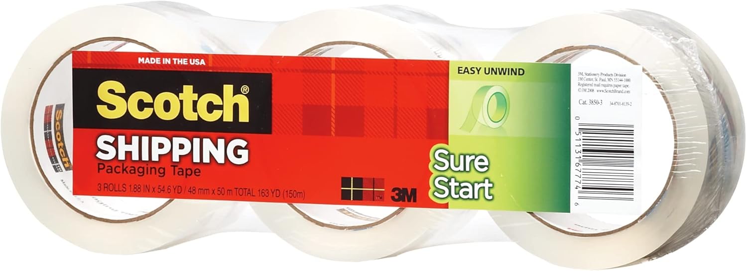 Amazon.com : Scotch® Sure Start Shipping Tape, 1 7/8