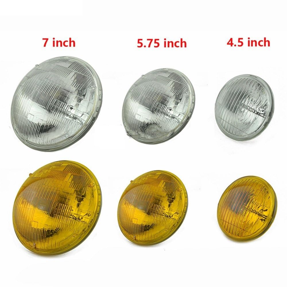 Reflektory motocyklowe Pasuje do Harley Dyna Sportster 4.5 "5.75" 7 "okrągły halogenowy uszczelniony reflektor żarówka reflektora 12V Hi martwa wiązka Motocykl Head Light(4.5 inch Clear)
