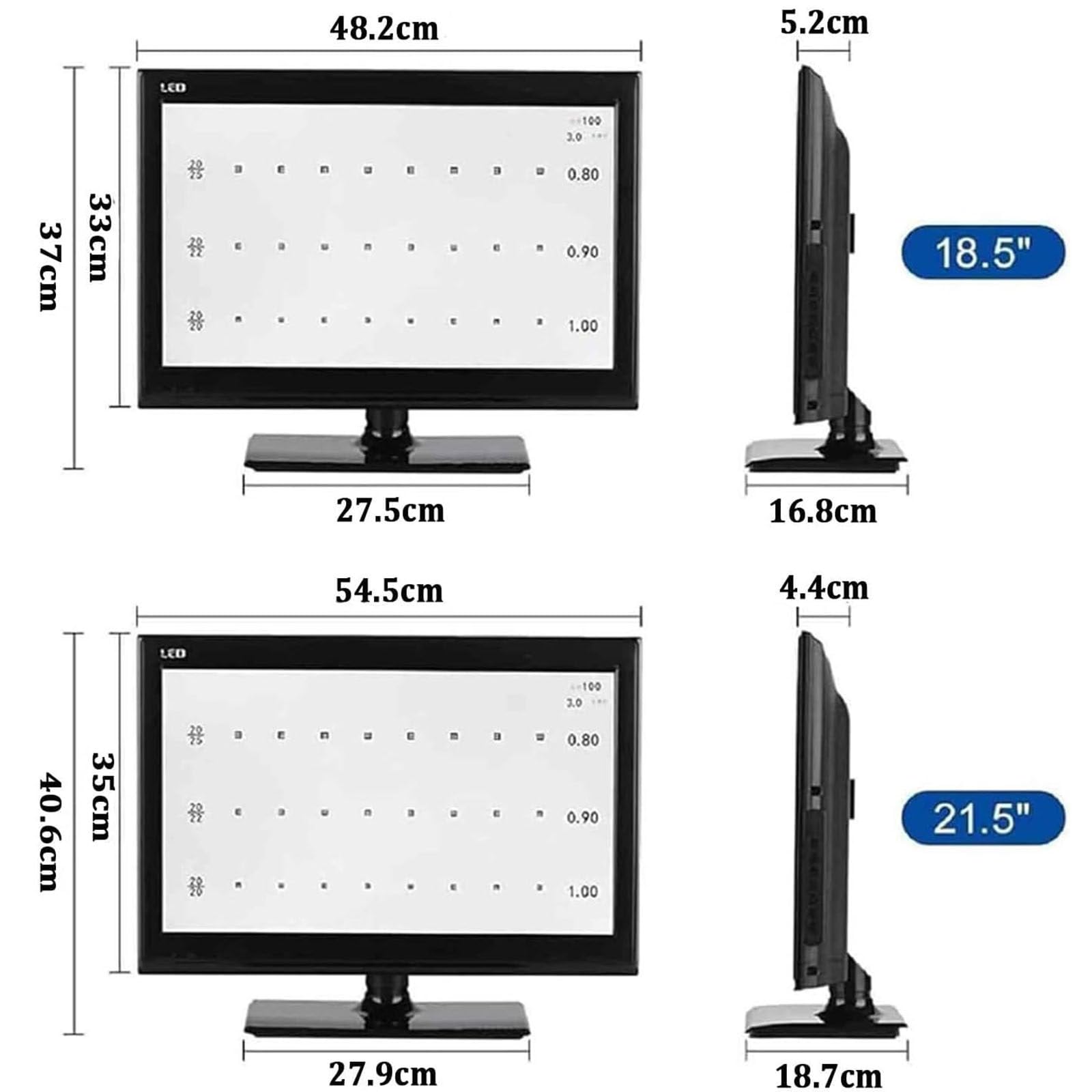 Sehschärfe-Sehtafeln 18,5/21,5 Zoll,LCD-elektronische Optische Sehtafel 18.5in