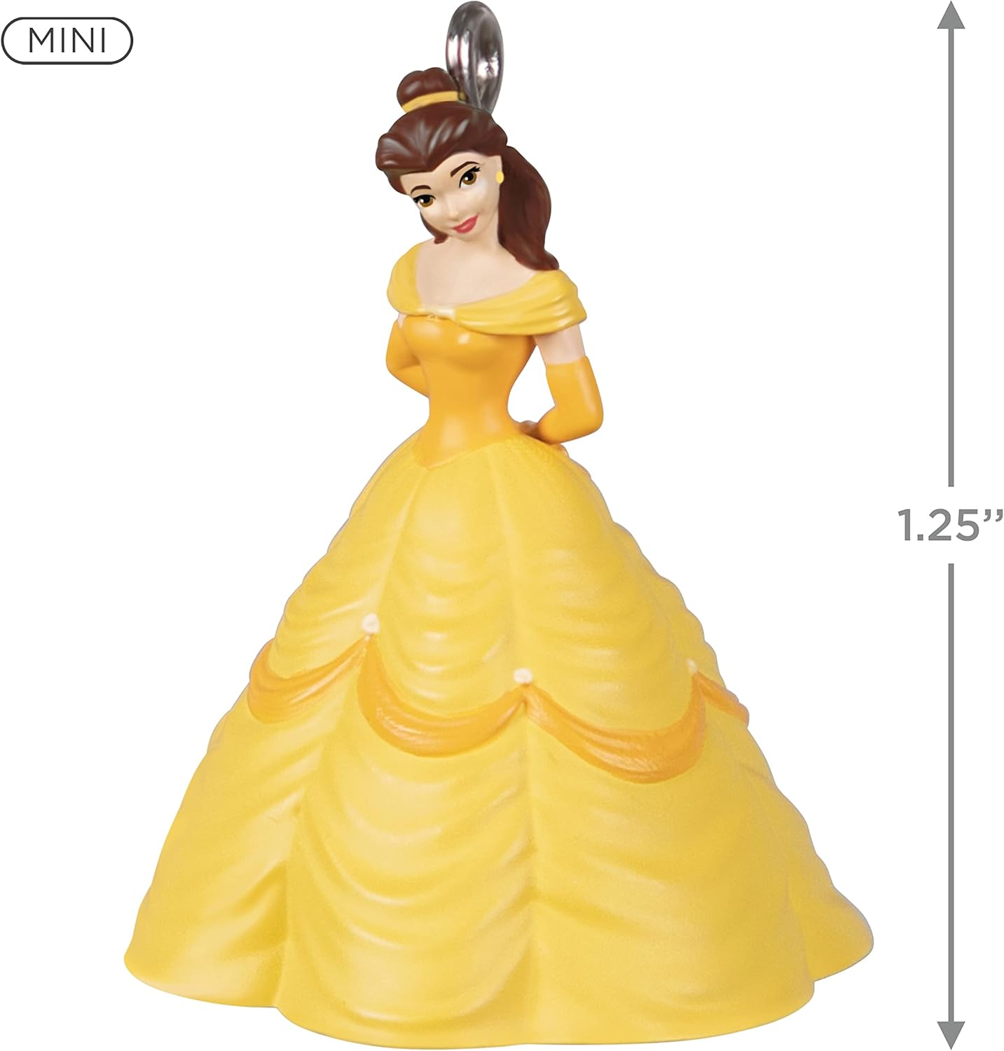 Hallmark Keepsake 1.25" Miniature Plastic, Christmas Ornament 2022, Disney Beauty and The Beast Belle, Mini - Image 3