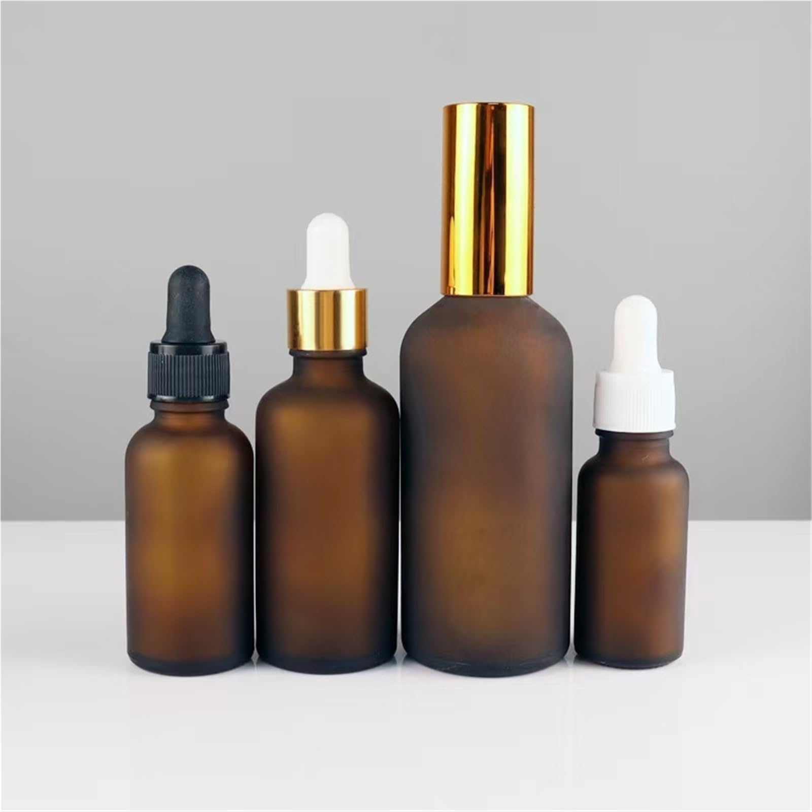 Gotero 20ml 30ml Botella cuentagotas de vidrio ámbar esmerilado Perfume Envase marrón mate 10ml Viaje con sabor a suero(3,20pcs,15ml)