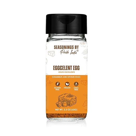 Vegan Egg Seasoning 2.3 oz (65 gm) w/Convenient Dual Sifter Cap Savory Spicy Tangy Aromatic Flavour | For Tofu Scramble Quinches |Non Bio-Engineered Vegan Gluten Free by Pride of India