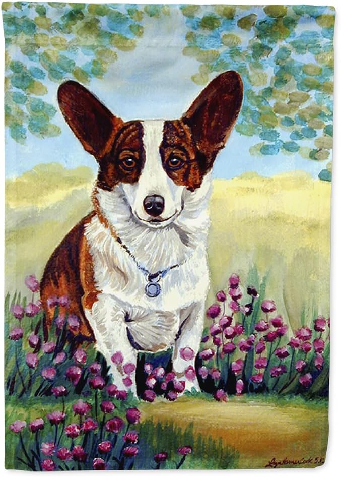 Caroline's Treasures 7088CHF Cardigan Corgi House Flag Large Porch Sleeve Pole Decorative Outside Yard Banner Artwork Wall Hanging, Polyester, House Size, Multicolor