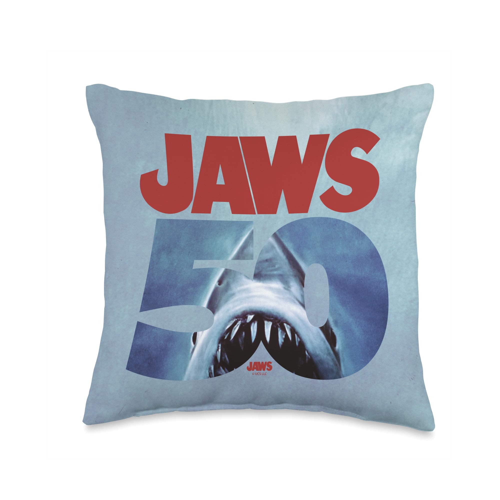 Amazon.com: Jaws 50th Anniversary Logo Front & Back Throw Pillow
