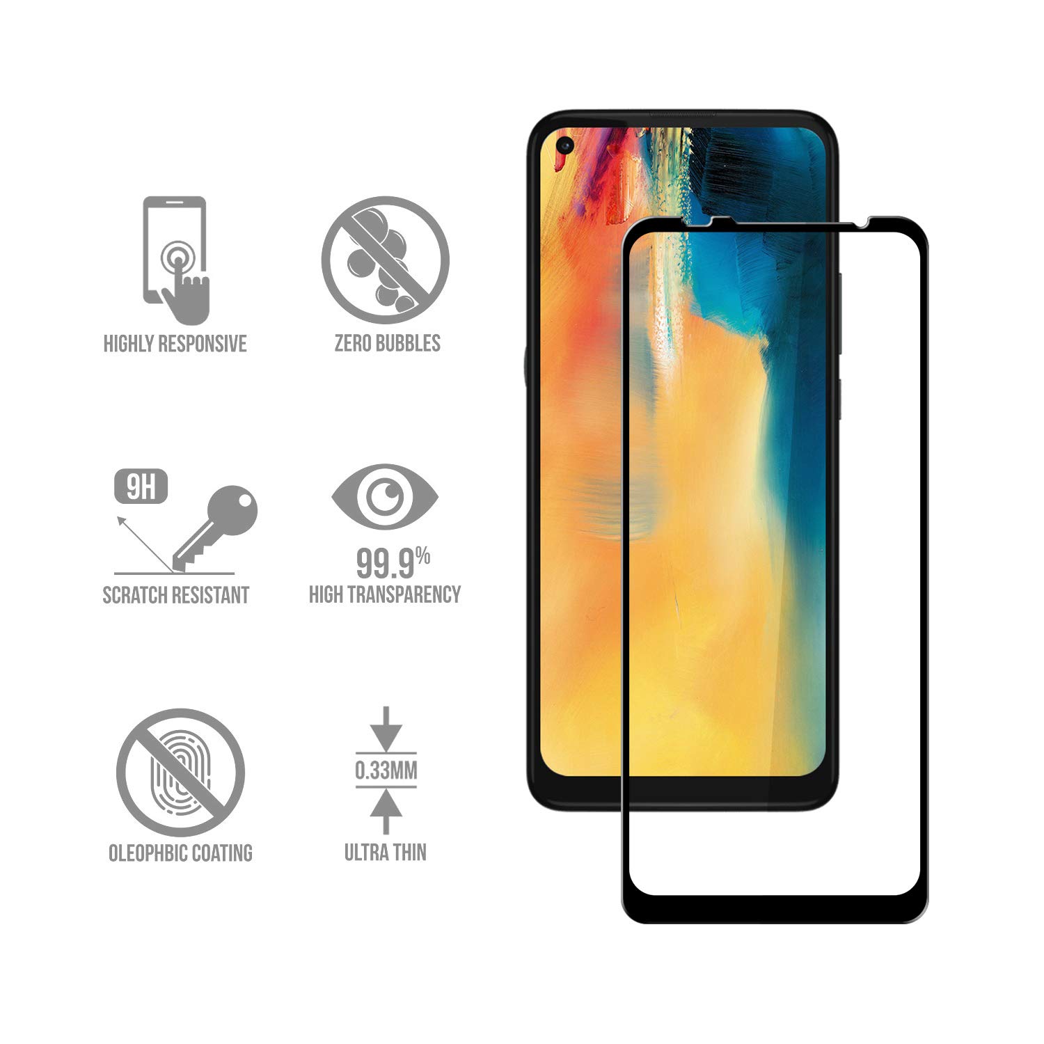 Pixfab Vetro Temperato Per Motorola Moto G73 – Protezione Schermo Completa, Trasparente Con Bordi Neri