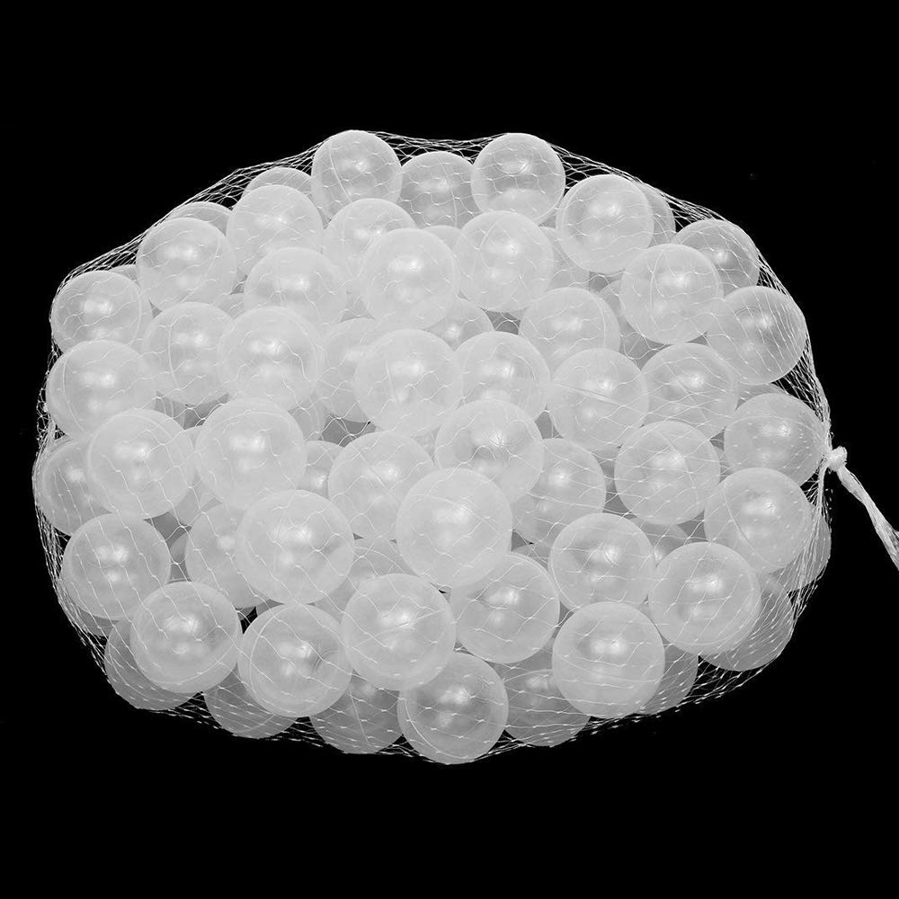 (Transparent) - Wonder Space Soft Pit Balls, Chemical-free Crush Proof Plastic Ocean Ball, Phthalate & BPA Free with No Smell, Safe for Toddler Ball Pit/Kiddie Pool/Indoor Baby Playpen, Pack of 100