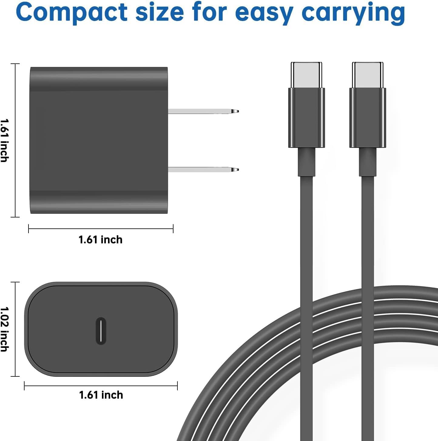 Fast iPad Charger,iPad Charger Fast Charging 2Pack Wall Chargers Plug Adapter and Type C USB C to C Cable Cord 6ft Type C to C for iPad Pro 12.9,Pro 11 inch,iPad Air 5th/4th,Mini 6,i-Pad 10(Black)