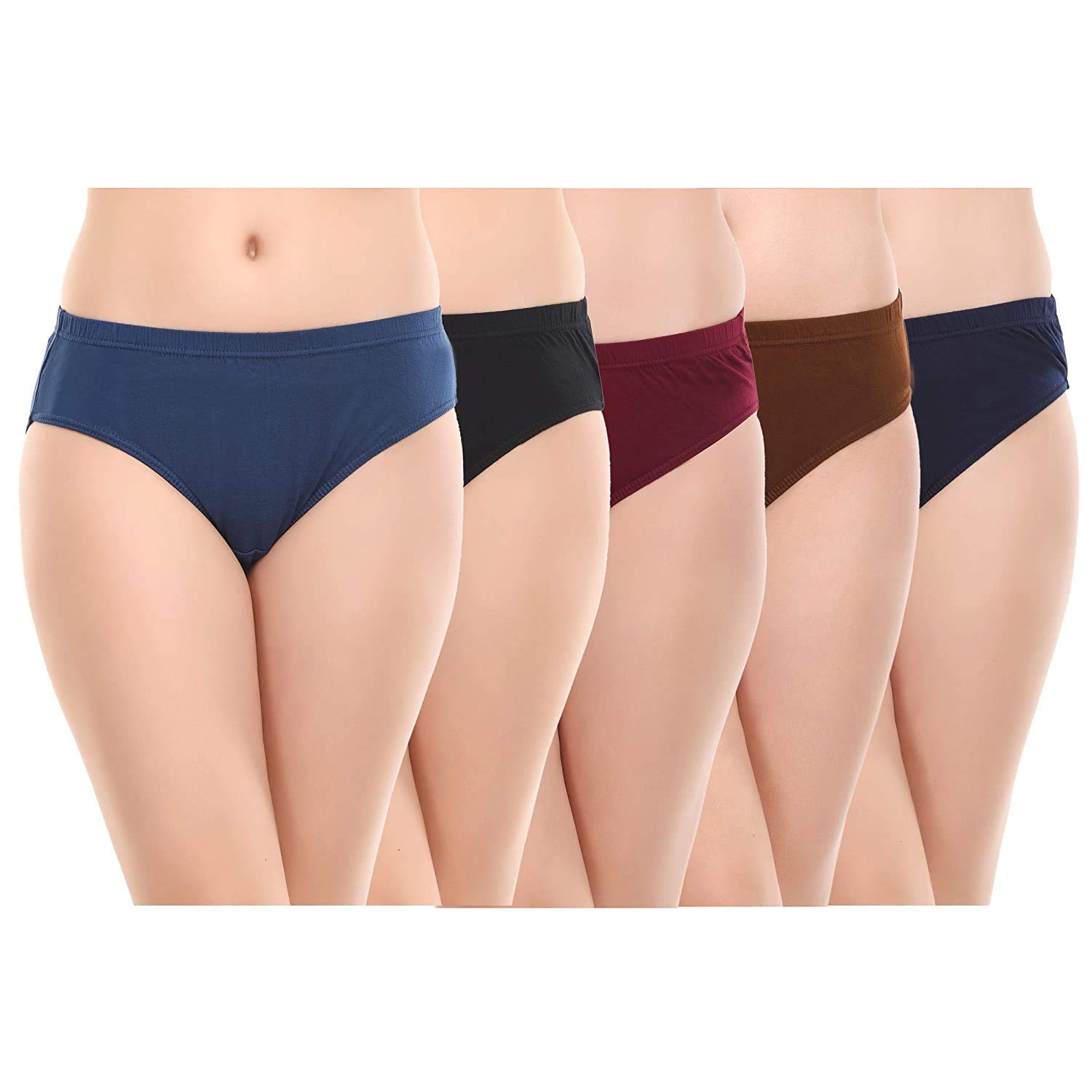 NSJ Women's Cotton Panties(Pack of 5) (XXL)