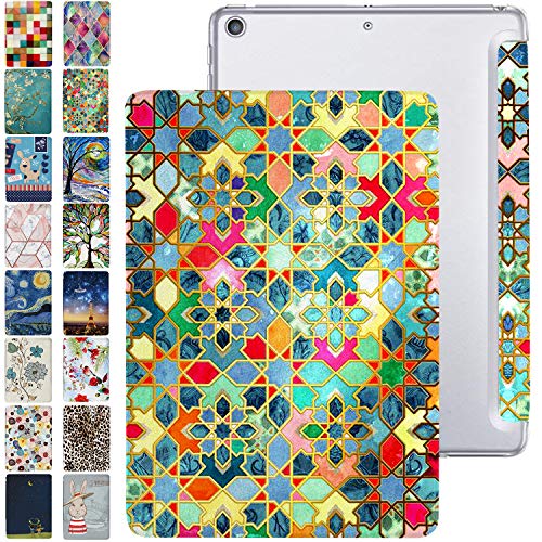 Image of DuraSafe Cases for iPad PRO 12.9 3 [ 3rd Generation 2018 ] A1876 A2014 A1895 MTHN2HN /A MTHU2HN /A MTEL2HN /A MTEM2HN /A Trifold Printed PC Lightweight Protective Clear Back Cover - Damask