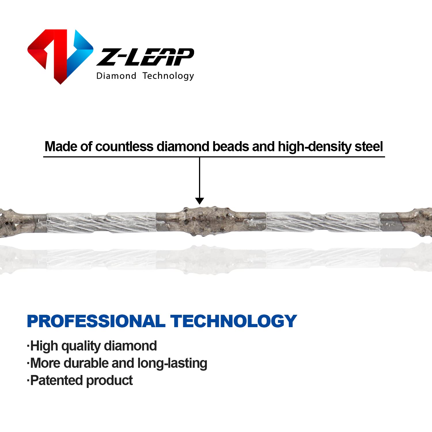 2.2mm Diamond Wire Saw Super Thin Mining Rope Saw for Cutting Marble Granite Concrete Stone-1 Meters/Lot