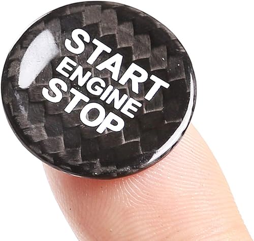 Para Land Rover Real Carbon Fiber Car Engine Start Stop Switch Botón Cover Trim (Negro)