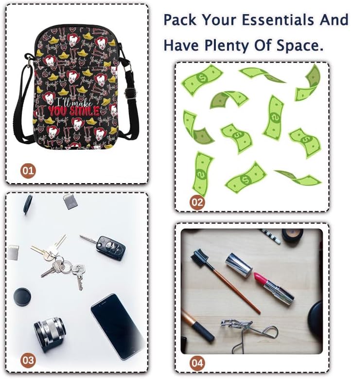 VAMSII I'll Make You Smile Horror Clown Crossbody Bag Clown Merch Horror Movie Gift - Image 7