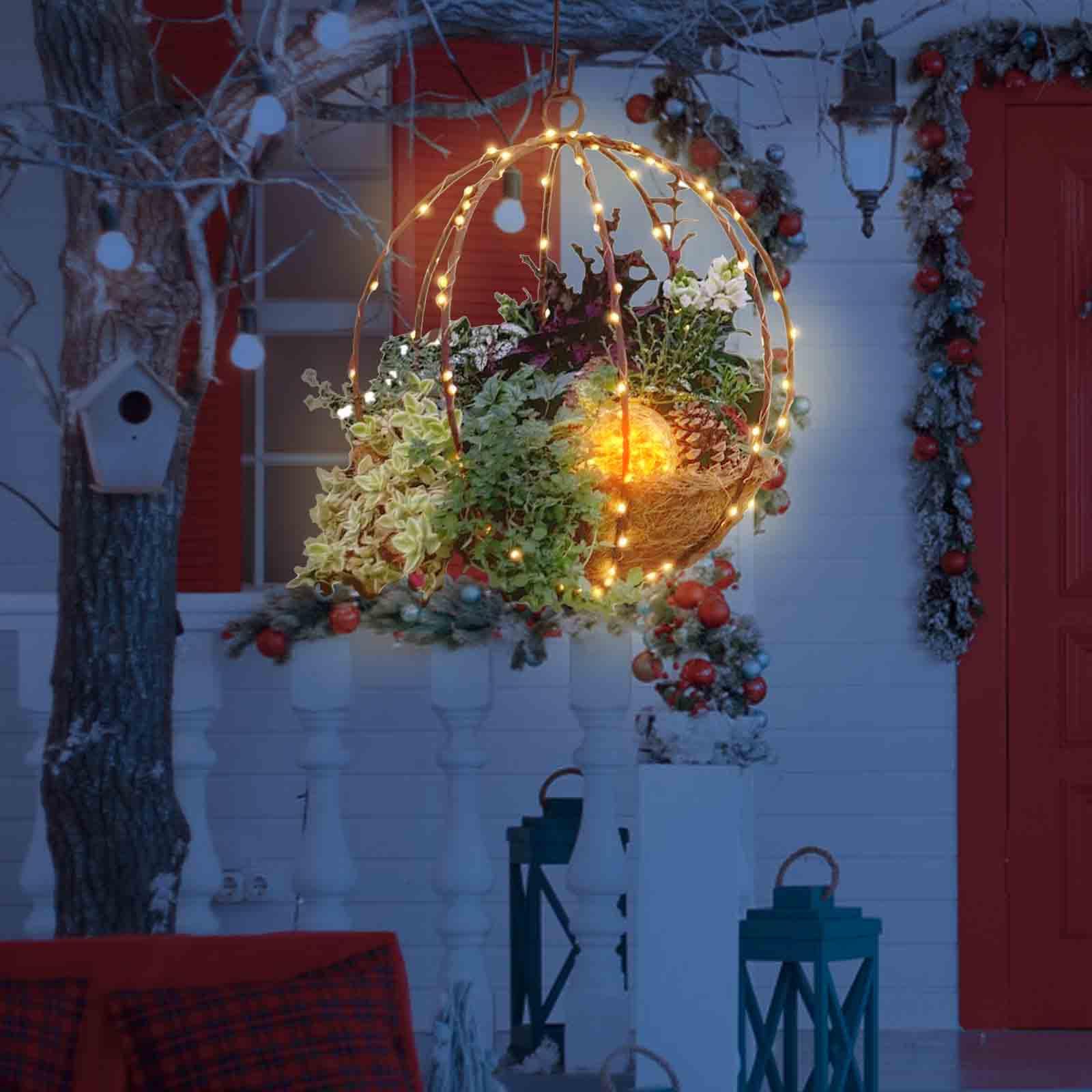 Hanging Christmas Decor Christmas Hanging Baskets For Outdoors Winter ...