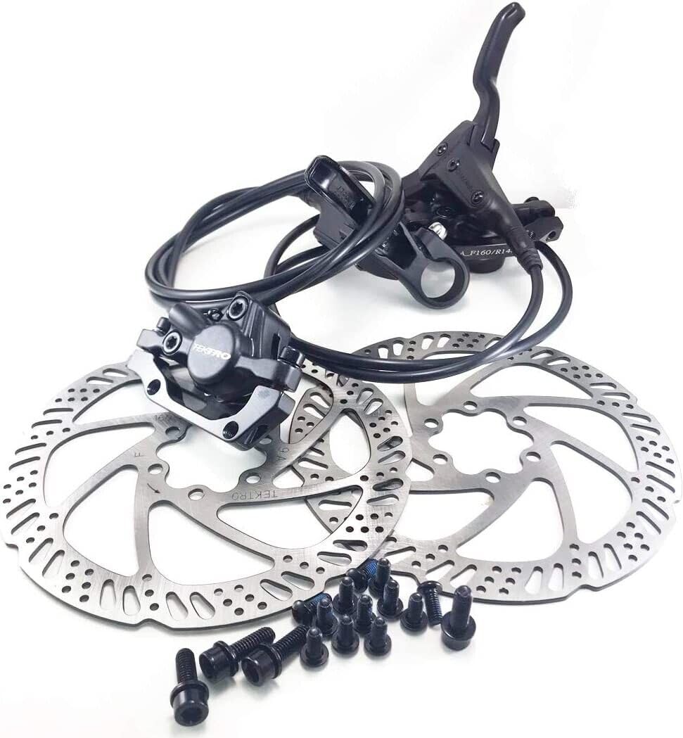 Tektro Hydraulic Brakes, Model HD-M275 with 160mm and 180mm Tektro Rotors (Compatible with Internal cable routing)