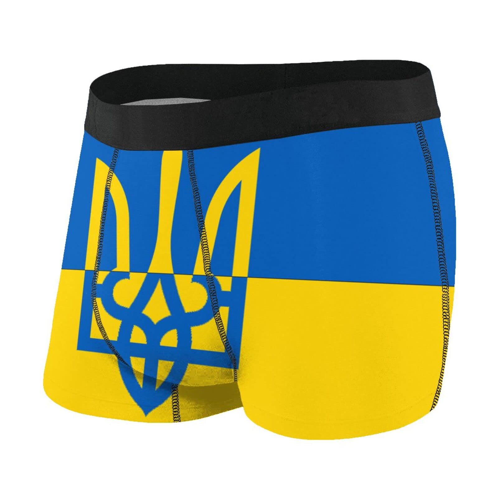 SEVEBJ Ukrainian Flag Men'S Underwear Breathable Stretch Boxer Briefs Black
