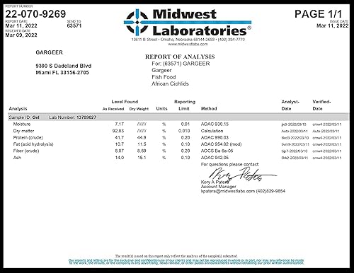 Vista 4 de Alimento de pescado cíclido africano de 16 onzas para criadores avanzados. Dieta completa de gel cíclidos africanos para jóvenes y adultos.
