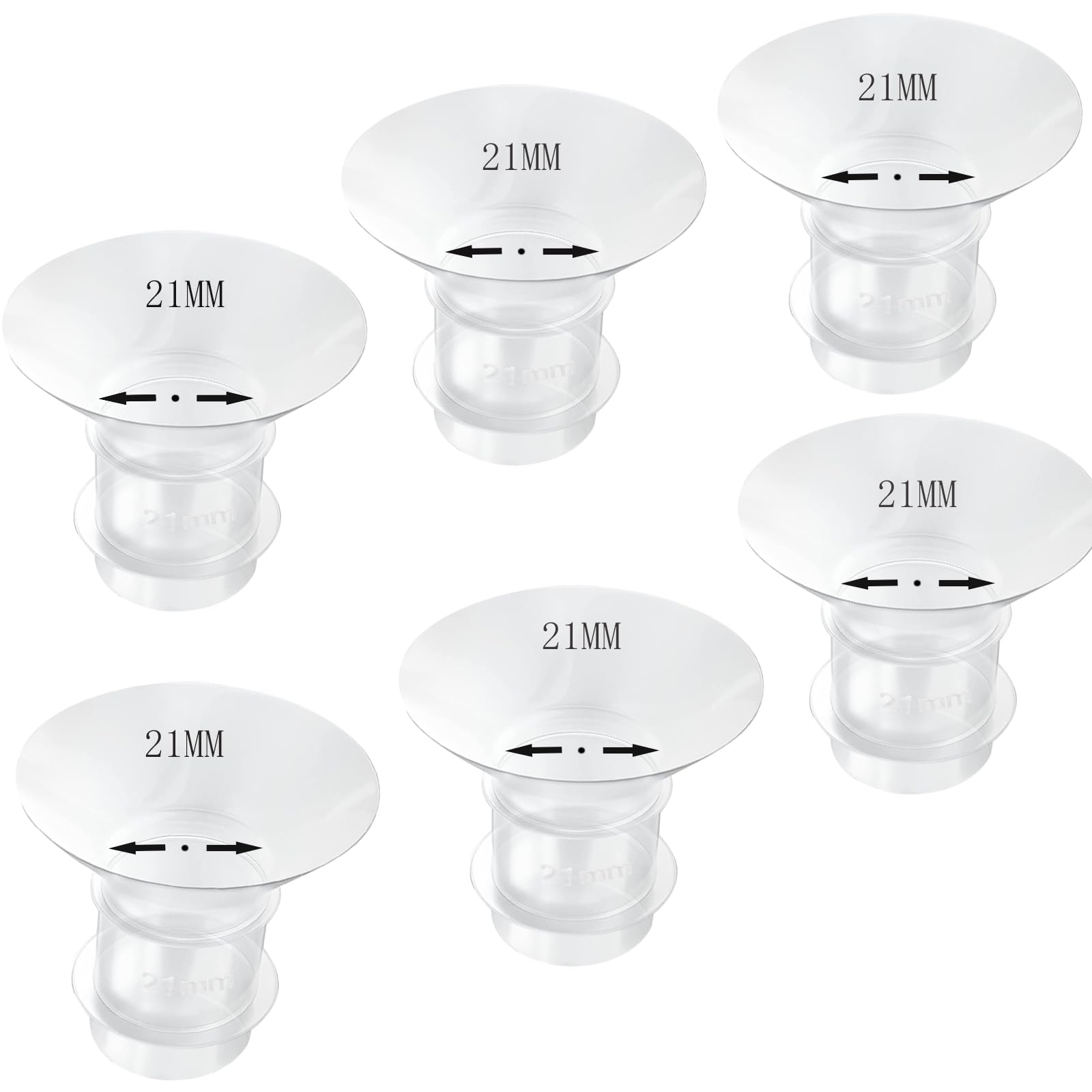 6pcs Flange Insert 21mm, Compatible with TSRETE/Bellababy/Lansinoh/Medela/Spectra/momcozy S9/S12/S9pro/S12pro,Wearable Breast Pump Shields/Flanges.