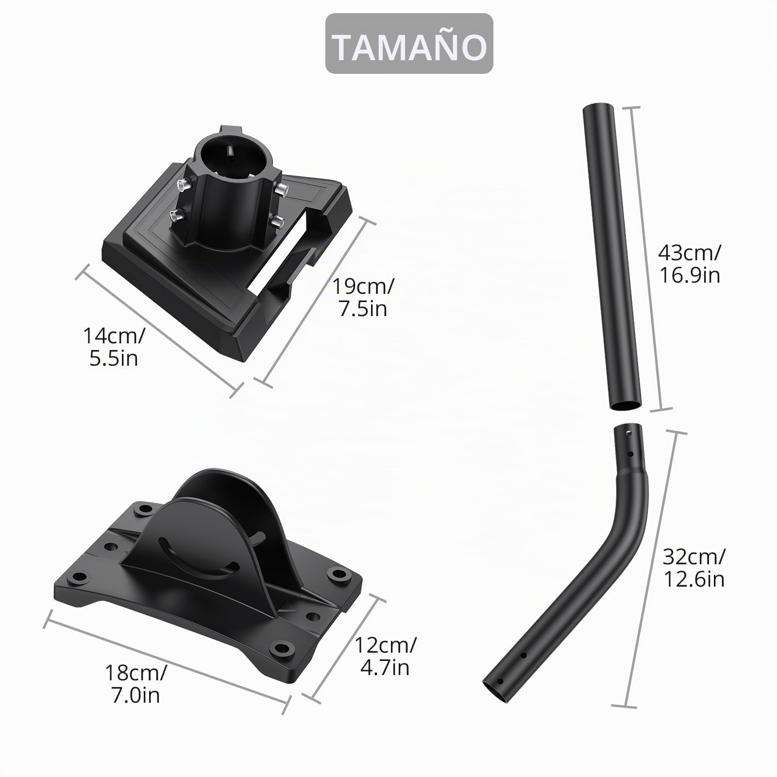 Justech Starlink Gen 3/4/4x Mount,Soporte Starlink V3 360°+ 20°Inclinación Aleación de Aluminio,Soporte de Pared con Adaptador de Tubo Compatible con Starlink Standard 4/4X/Gen 3