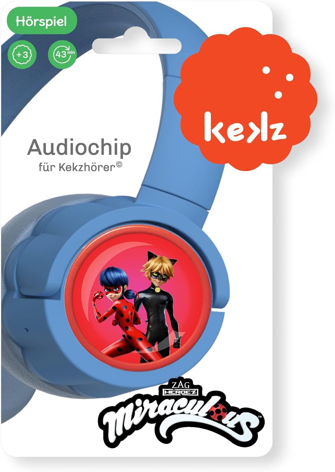 Kekz - Set di accessori per biscotti con Miraculous, Cookie Crew e Wunderkekz (cuffie per bambini, cuffie da viaggio per viaggiare e casa)