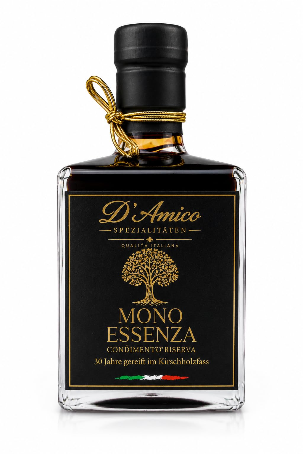 D'Amico Mono Essenza Condimento Riserva – 100 ml | 30 Jahre im Kirschholzfass gereift, Außergewöhnliche Dichte durch natürliche Reifung