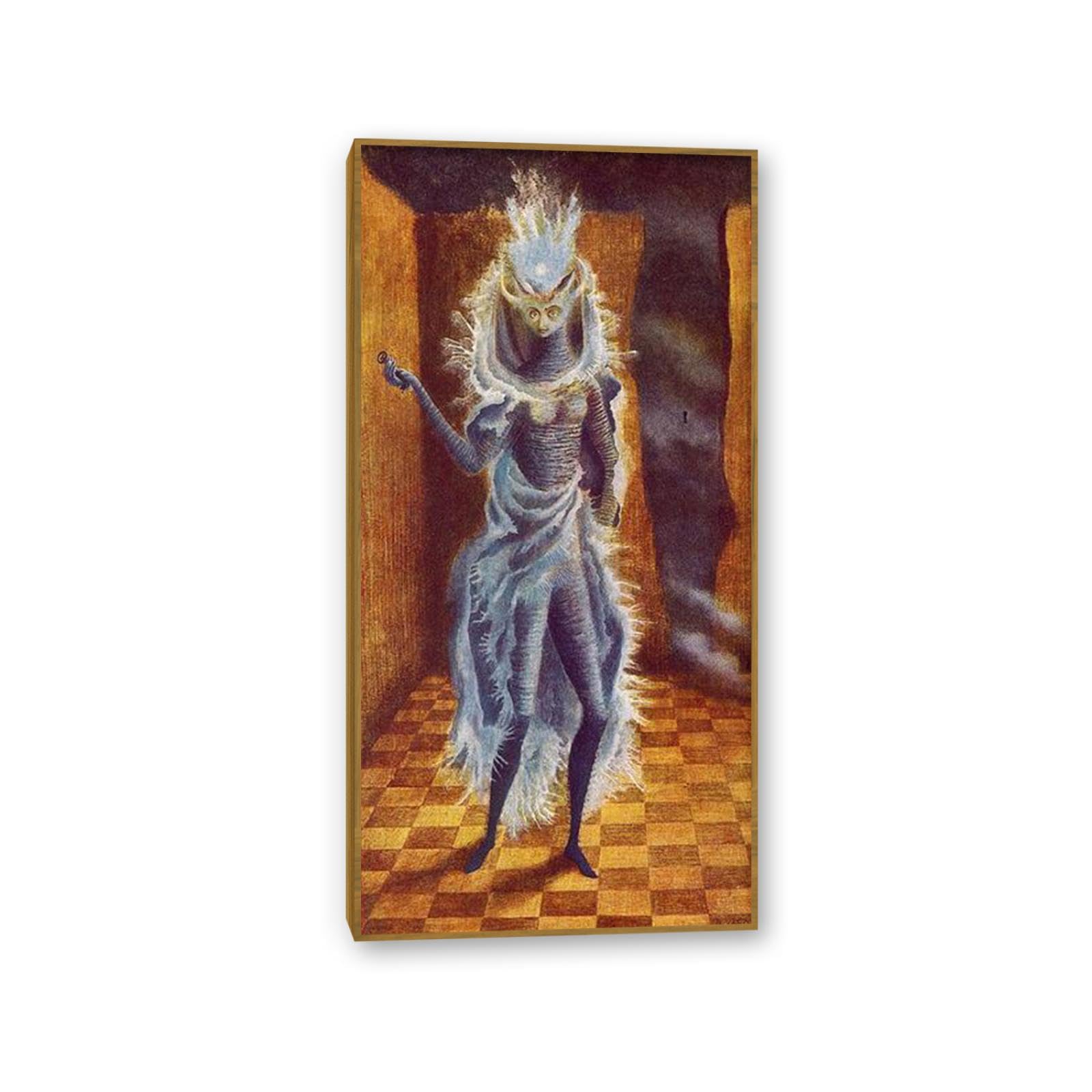 MYCGGDGH Remedios Varo Canvas Wall Art Reproductions of Famous Paintings The Minotaur Posters Remedios Varo Print Wall Decor for Living Room Bedroom Home Decor 120x60cm(48x24in) Teak frame