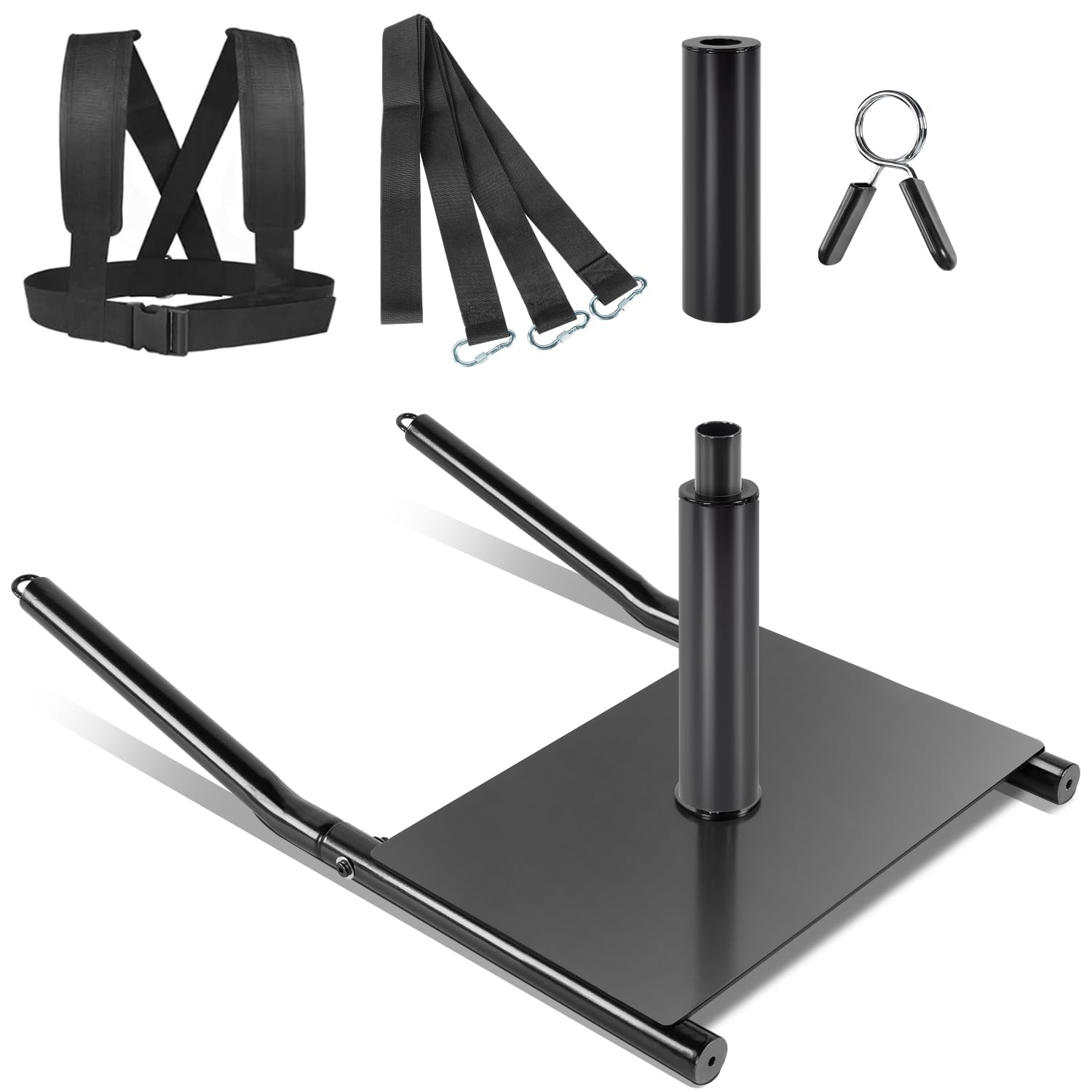 PLAYAPUT Trineo de peso, trineo de entrenamiento, correas de hombro ajustables, trineos de peso para entrenamiento, equipo de gimnasio de empuje para fuerza, potencia, entrenamiento de velocidad