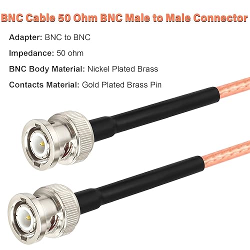 Miniatura 2 de XRDS -RF Cables BNC de 4 pies, 2 unidades, 50 ohmios BNC macho Cable RG316 de antena para escáneres de antena, radios de jamón de mano, etc.