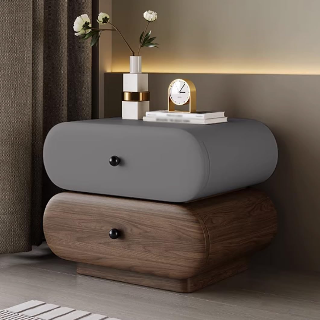 Table de chevet compacte 40cm pour rompre le désordre de la chambre avec ses 2 tiroirs intégrés