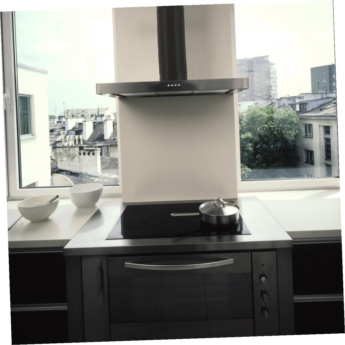 Tubo Flessibile Condotto Aria in Pvc Nero, Retrattile | Ventola e Cappa di Aspirazione, Installazione Semplice, Uso Casa e Ufficio, Struttura Flessibile