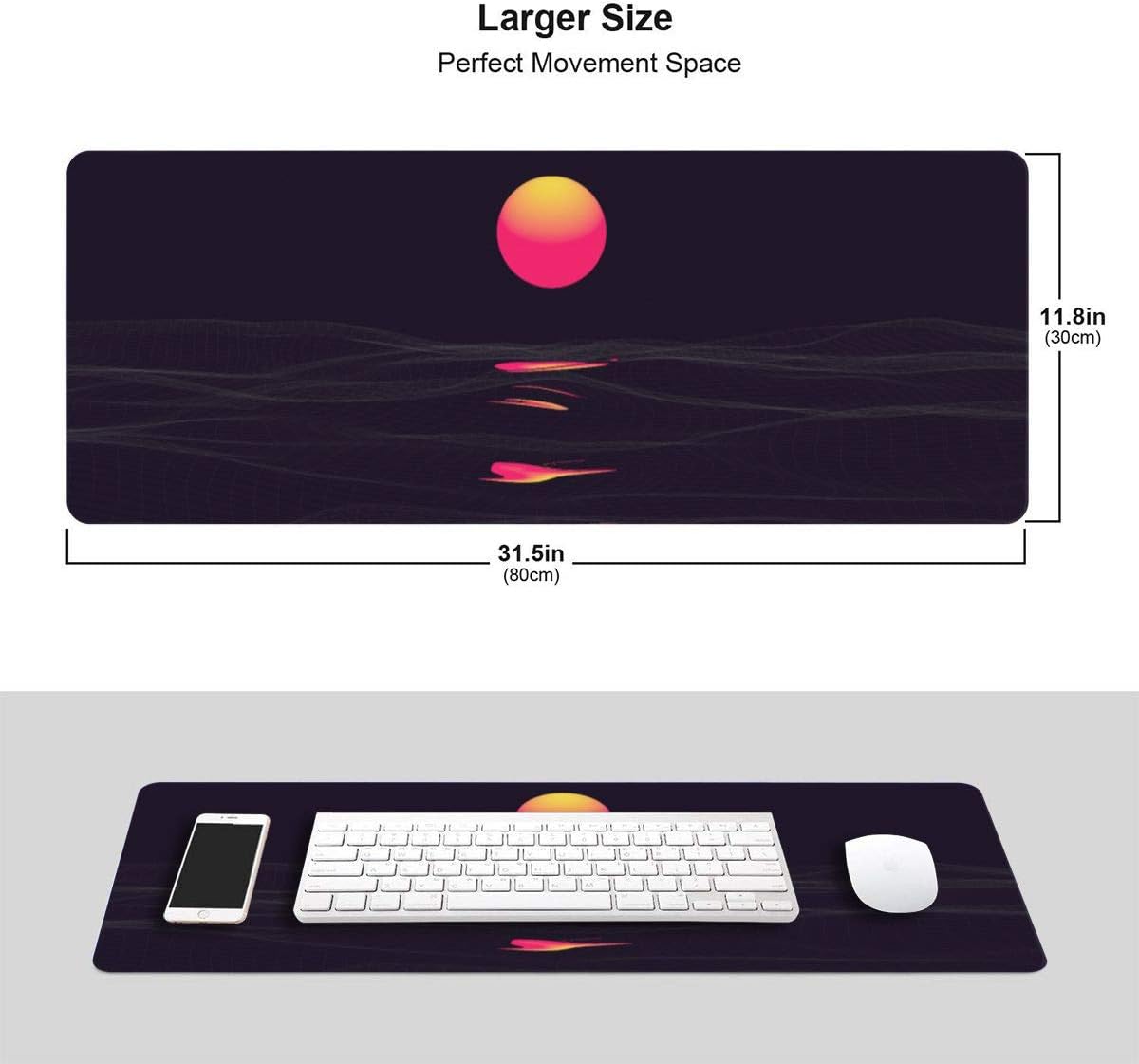 Flash Sale Vaporwave Sunrise Large Mouse Pad Keyboard Pad Long Extended Multipurpose Computer Game Mouse Mat