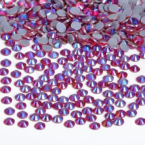 Image of Bymitel Hotfix Crystal Rhinestones Round Gems Iron on DIY Jewelry Making Flat Back for Crafts,Siam AB, 6.3mm(SS30 /288pcs)