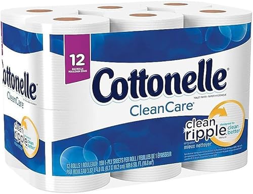 Miniatura 3 de Cottonelle Clean Care - Rollo de papel higiénico grande para baño, 18 rollos, 150 hojas por rollo