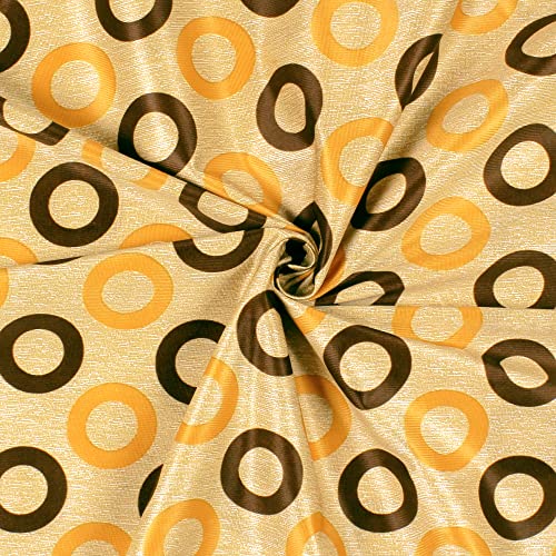Image of Door Curtains 7 feet Long Set of 2 | Dots Design | Polyester, Light Filtering Curtains and Drapes | Curtains for Living Room | (118 x 215 cm, Brown) | Perfect for Home Decor