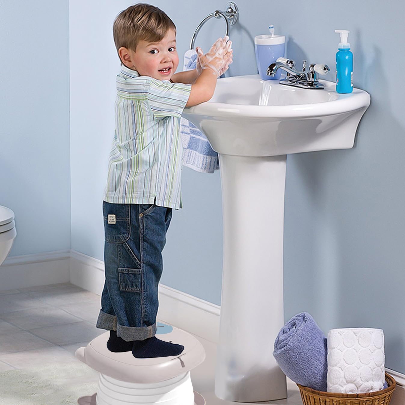 Pot de voyage pour tout-petits - Portable et pliable - Pour garçons et filles - Pour enfants - Intérieur et extérieur - Gris