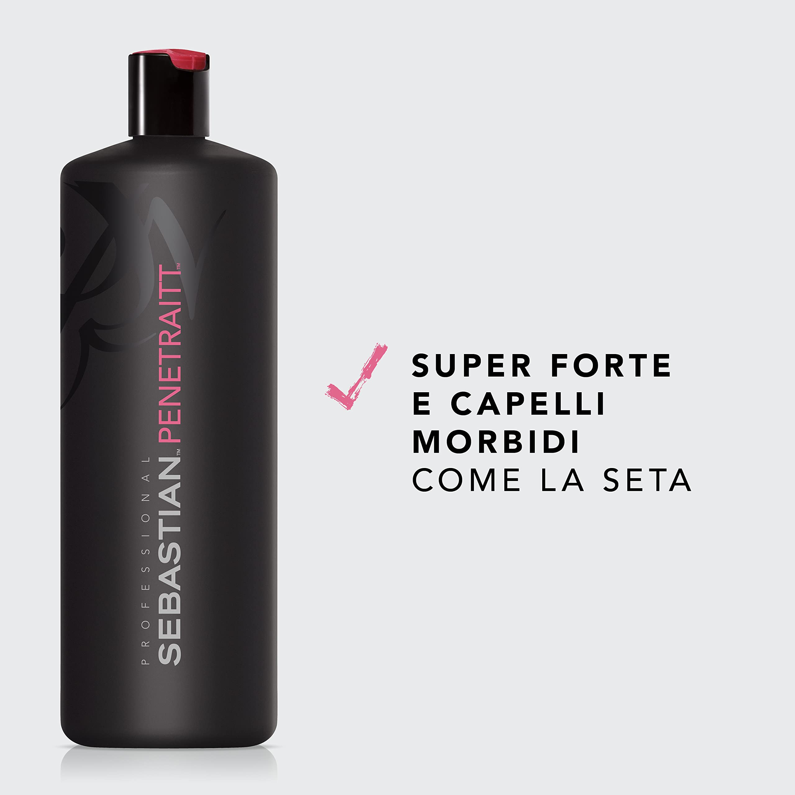 Sebastian Professional Penetraitt Shampoo, Shampoo Ristrutturante, Rinforza e Ripara, per Capelli Danneggiati, Sfruttati e Trattati, Capelli Forti e Morbidi come la Seta, 1000ml