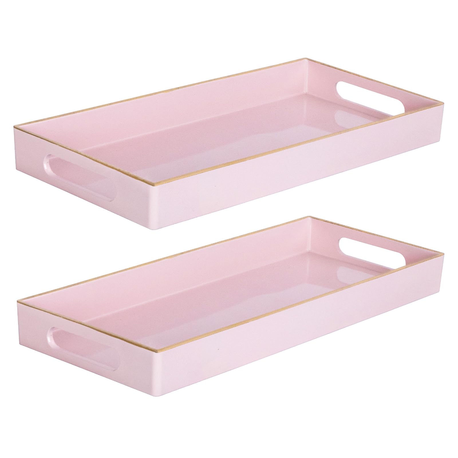 Amazon.com: MAONAME Pink Vanity Tray Set of 2, Plastic Decorative