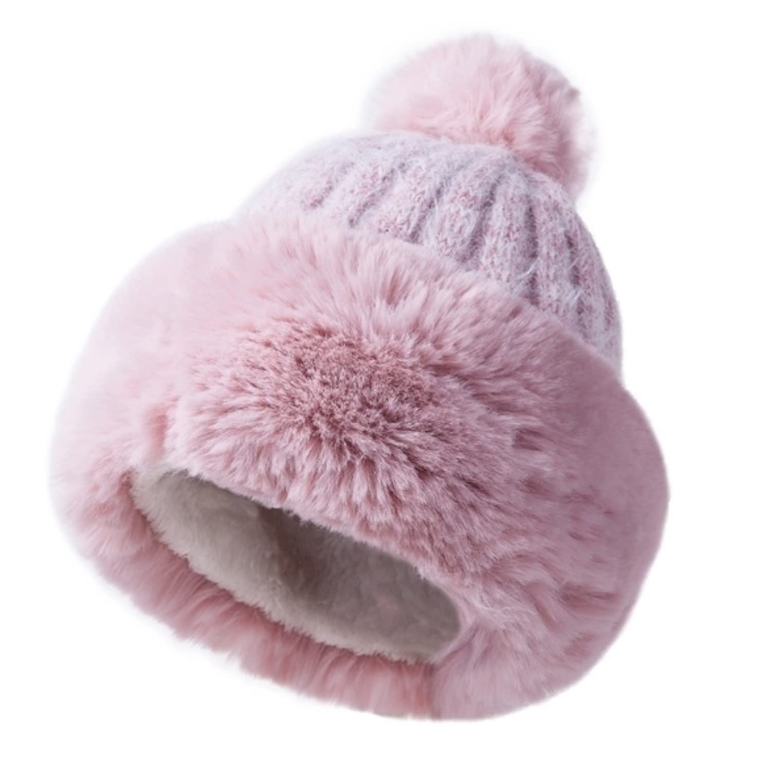 Czapka Beanie Czapka Zimowa Damska Czapka Beanie Retro Paski Fairy Warm Dzianinowa (różowa Jeden Rozmiar)