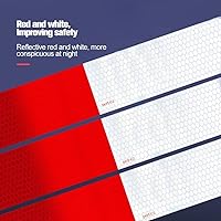 Vista 4 de DOT-C2 de 2 x 30 pies Cinta reflectante para remolque, intervalos rojos y blancos, cinta impermeable reflectante fuerte, adecuada para remolques