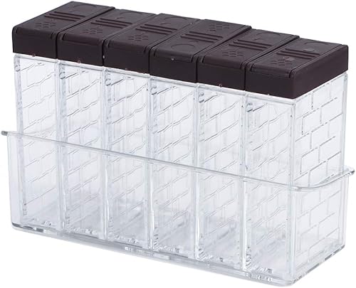 Fydun 6 PieceS Set 2-Way Lid Opening Double Hole Seasoning Box Pot Set With Base Kitchen Tools And Supplies Wide Range Of Uses