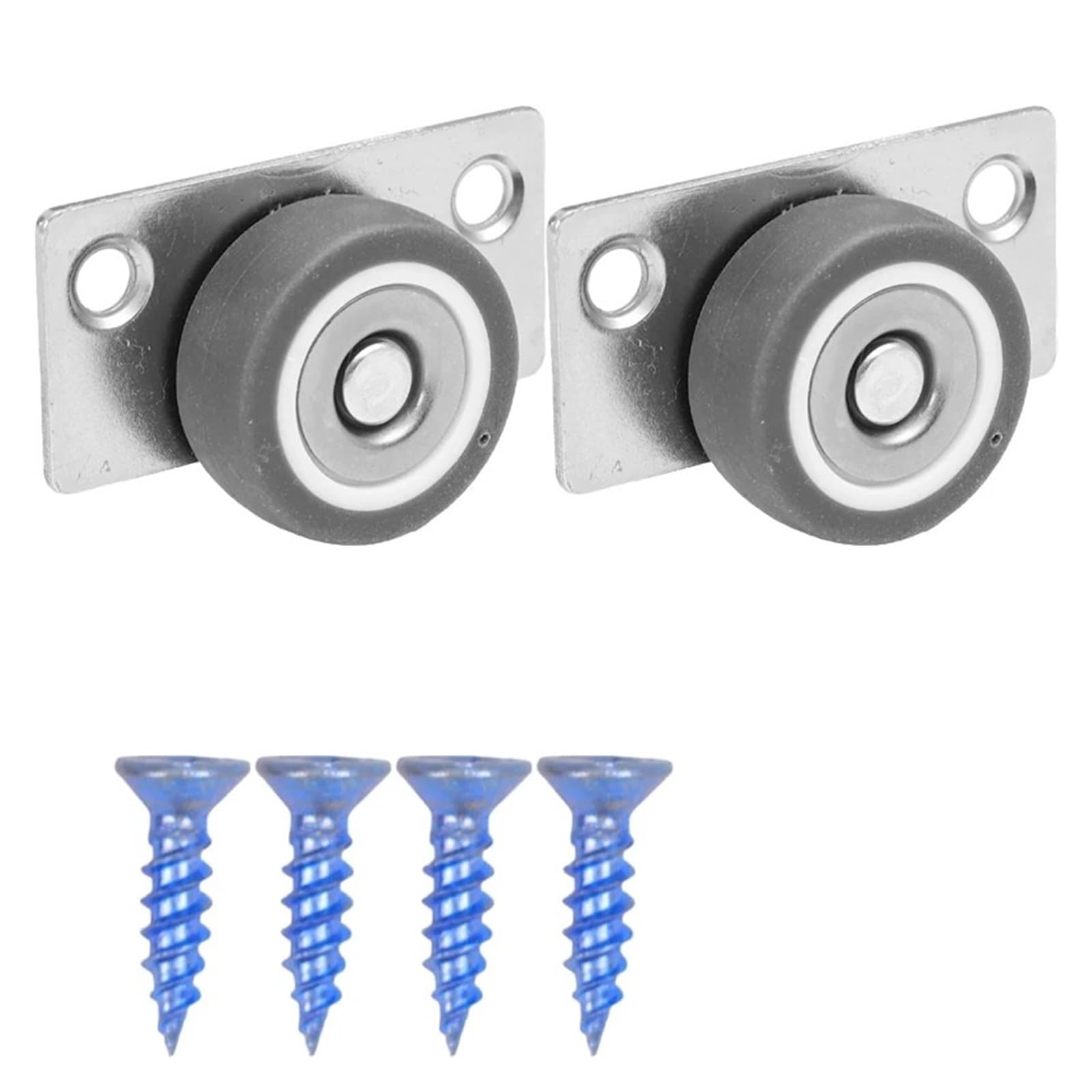 1/8 set di ruote con montaggio laterale in gomma silenziosa per mobili a basso profilo (2 set)