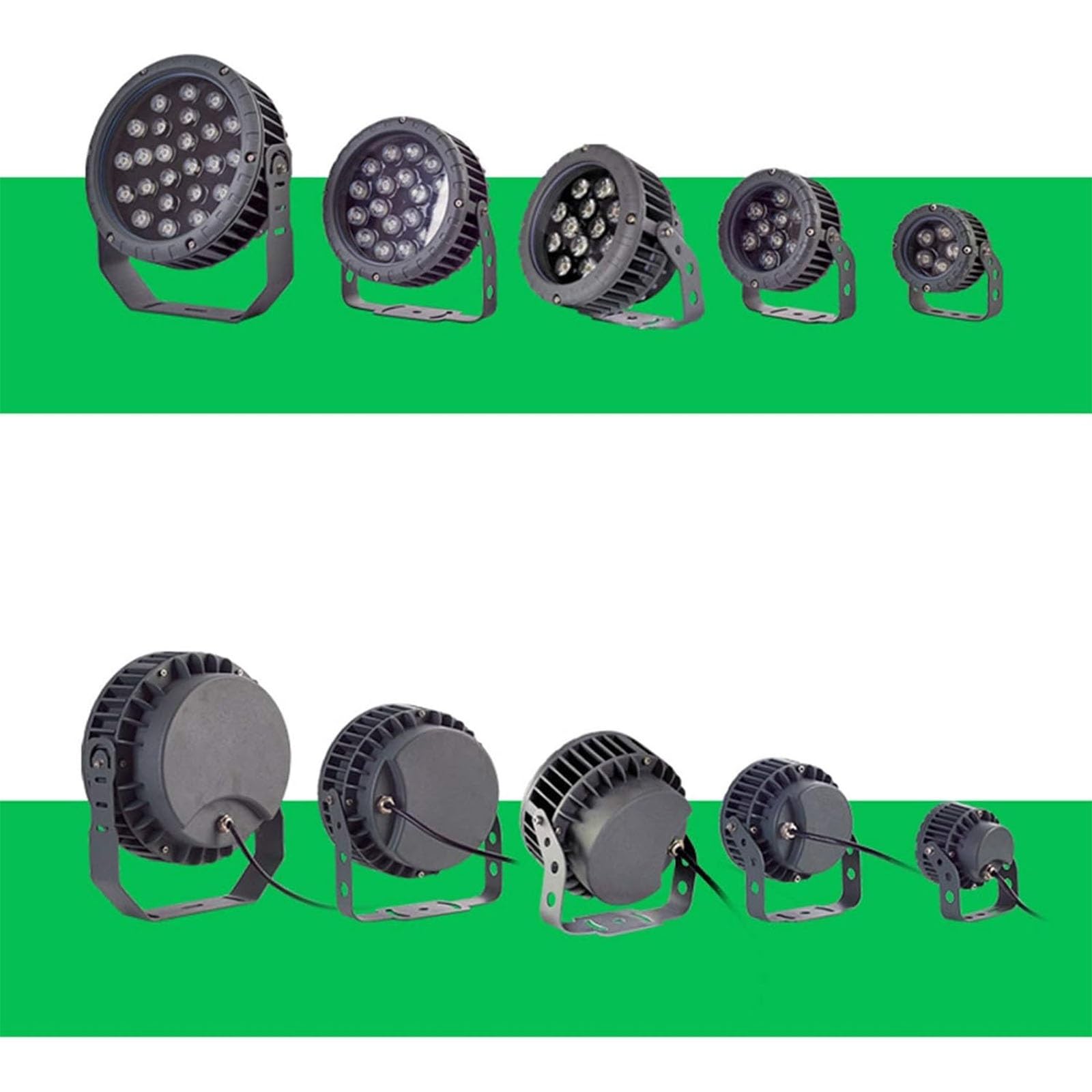 THEGA Reflector LED - Foco LED Exteriores - Luces Paisaje Giratorias Redondas, Luces Paisaje Suelo, Luz Árbol Jardín IP65 Impermeable AC85-265V, para Patio, Camino, Césped(Yellow,36W(AC85-265V))